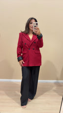 Blazer revers des mains en cuir