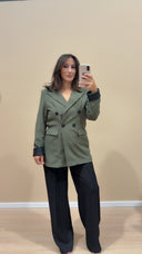 Blazer revers des mains en cuir