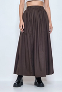 Juppe ballon avec poche Marron