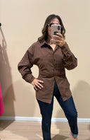 Chemise cintrée marron