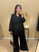 Ensemble blazer oversize et pantalon coupe large noir