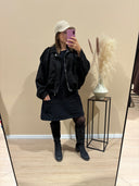 Veste suédine noir