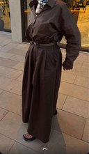 Juppe ballon avec poche Marron