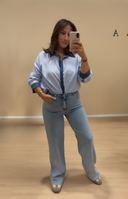 Chemise bleu rayée