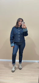 Veste en jeans à revers + poche