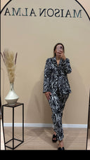 Tailleur zèbre - Pantalon coupe droite