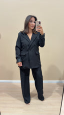 Blazer revers des mains en cuir