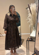 Robe dentelle marron