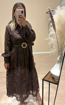 Robe dentelle marron