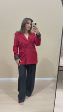 Blazer revers des mains en cuir