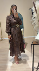 Robe dentelle marron