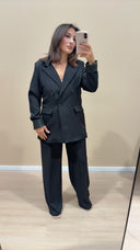Blazer revers des mains en cuir